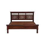 Load image into Gallery viewer, Solid Sheesham Wood Bed with Carved Headboard