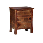 Load image into Gallery viewer, Rustic 3-Drawer Wooden Nightstand – Western Style Bedside Cabinet