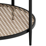 Load image into Gallery viewer, Modern Round Coffee Table with Cane Shelf
