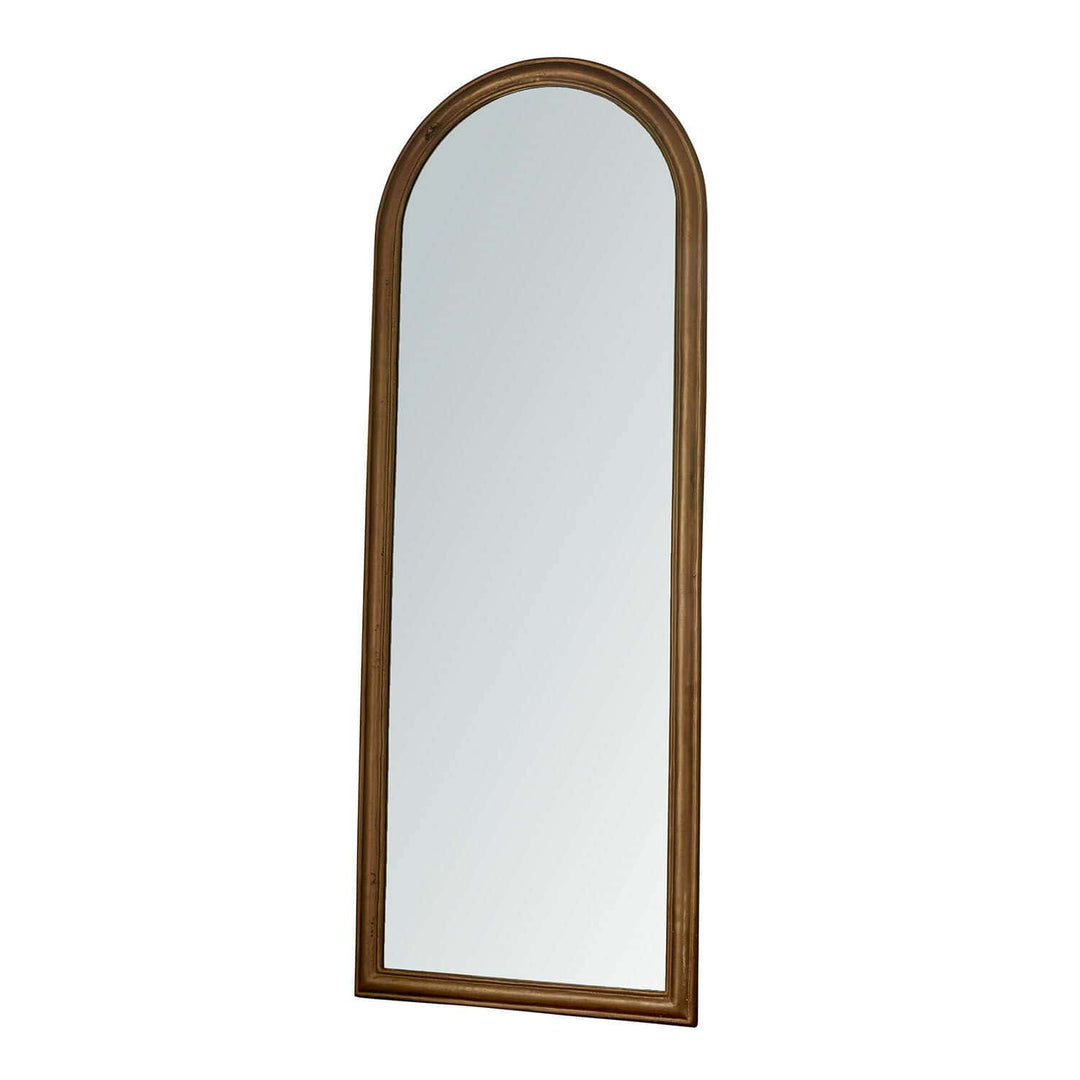 Elegant Arched Full-Length Mirror with Antique Gold Frame