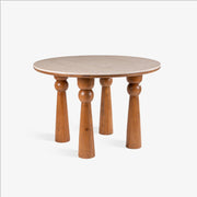 Whimsical Round Dining Table with Sculpted Legs
