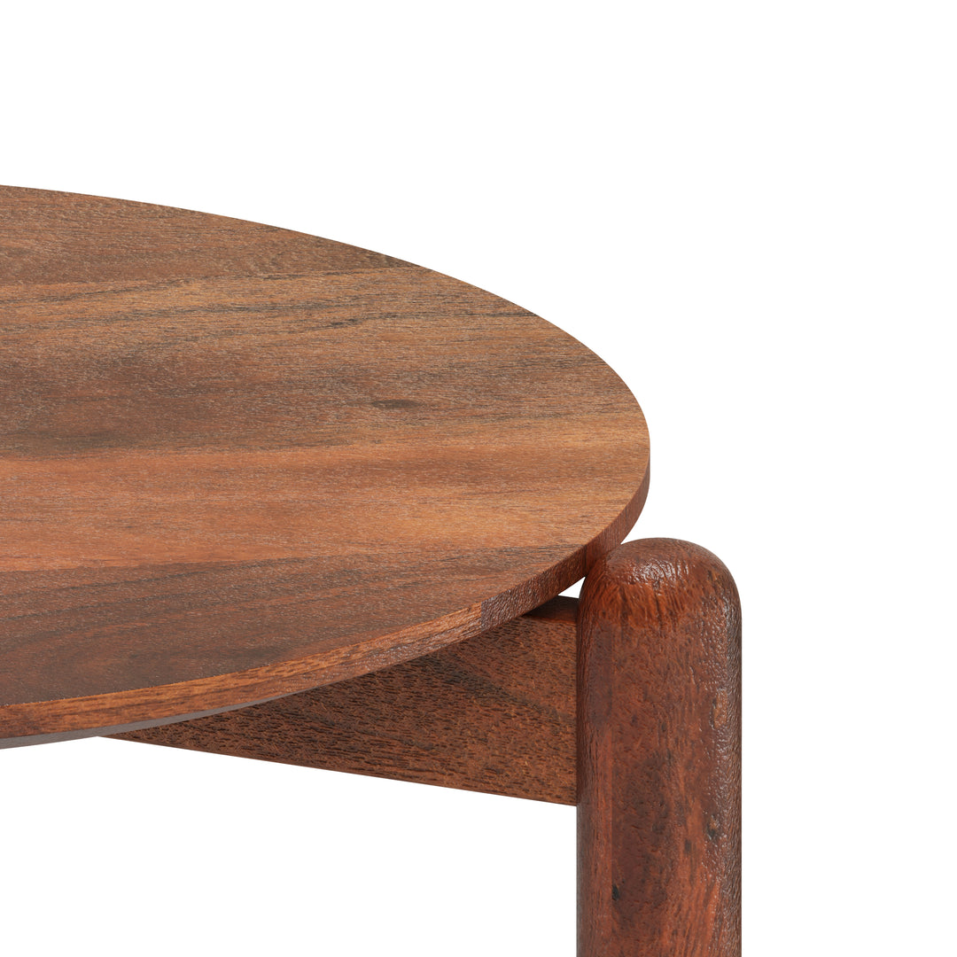 Solid Wood Round Side Table