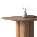 Load image into Gallery viewer, Round Dining Table with Sculptural Column Base in Natural Wood
