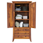 Load image into Gallery viewer, Tall Rustic Wooden Armoire with Multi-Drawer Storage and Double Doors
