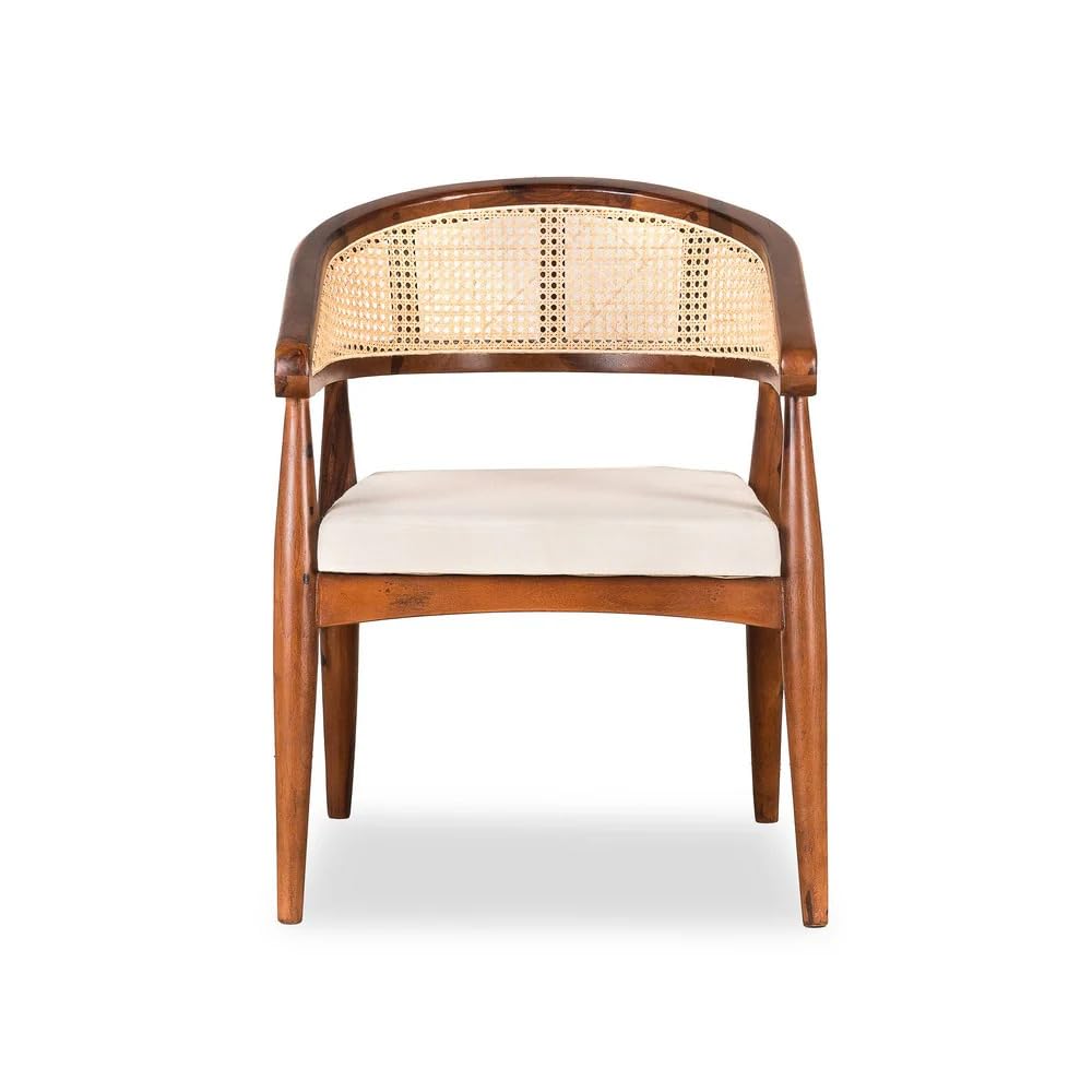 Chic Rattan and Wood Accent Chair