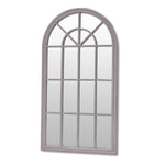 Load image into Gallery viewer, Arched Window-Style Wall Mirror with Distressed Frame
