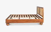Geometric Cane-Back Wooden Bed