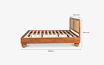 Load image into Gallery viewer, Geometric Cane-Back Wooden Bed
