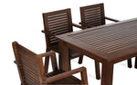 Load image into Gallery viewer, Elegant Wooden Outdoor Dining Set with 4 Armchairs and Bench
