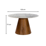 Load image into Gallery viewer, Contemporary Marble and Wood Dining Table
