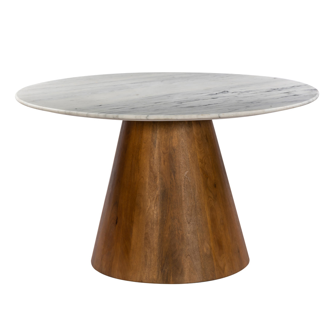 Contemporary Marble and Wood Dining Table