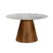 Contemporary Marble and Wood Dining Table