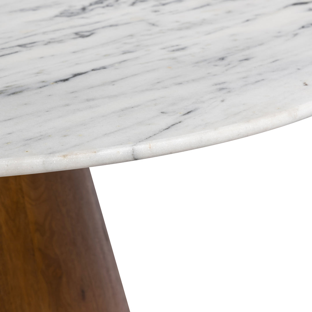 Contemporary Marble and Wood Dining Table