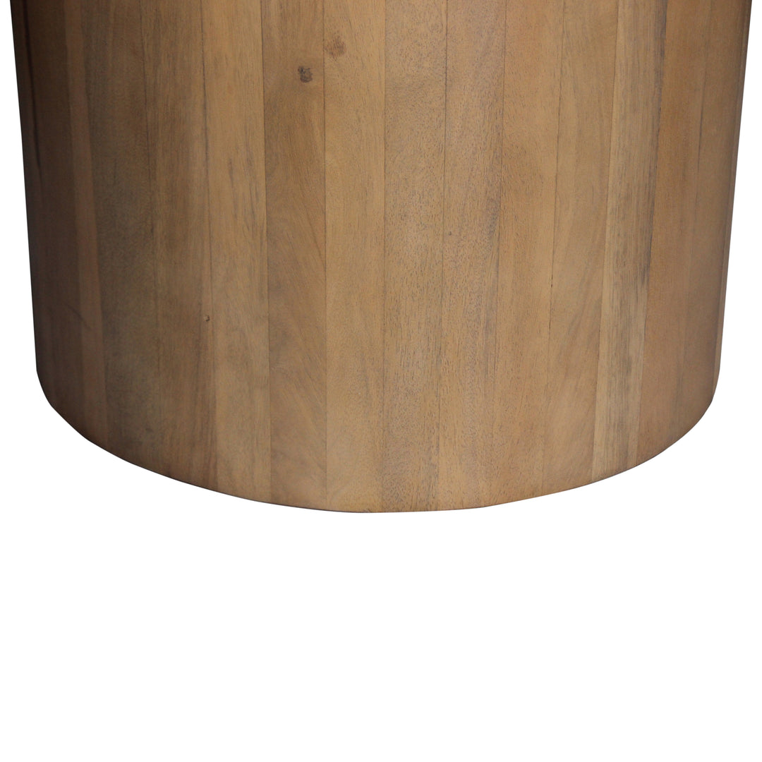 Sculpted Solid Wood Round Dining Table with Artistic Pedestal Base