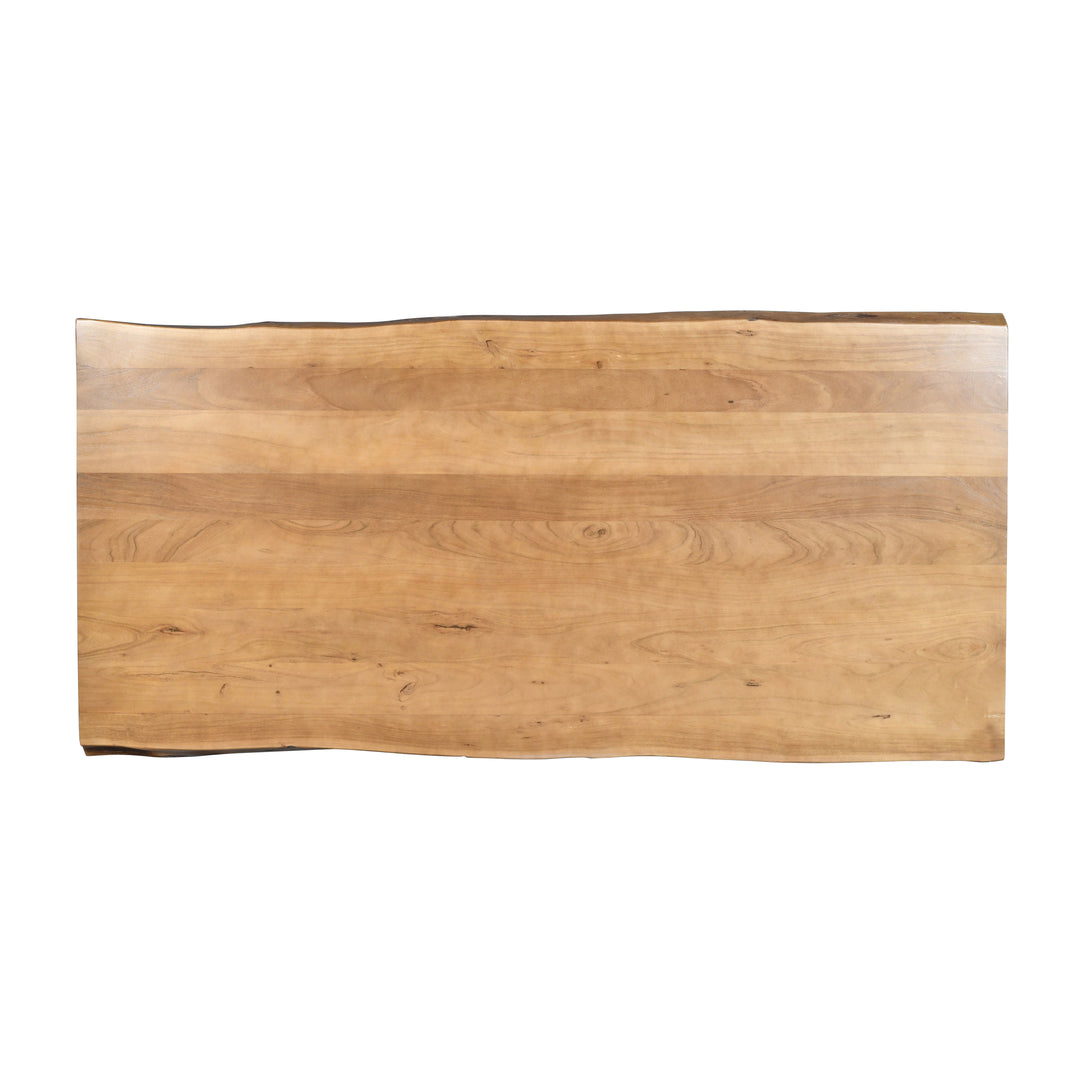 Contemporary Live Edge Dining Table with Geometric Metal Base