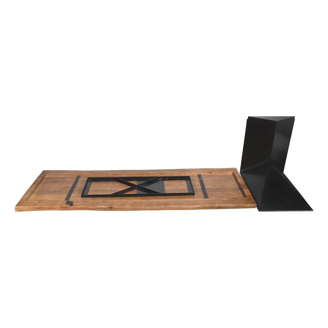 Contemporary Live Edge Dining Table with Geometric Metal Base