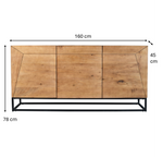 Load image into Gallery viewer, Modern Industrial Wooden Sideboard with Geometric Detailing
