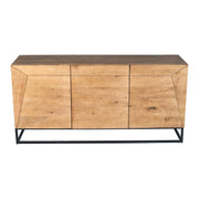 Modern Industrial Wooden Sideboard with Geometric Detailing