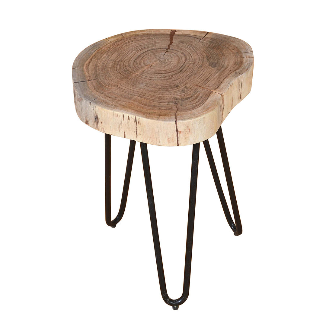 Single Log Side Table