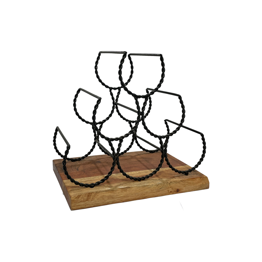 Modern Geometric Wine Rack – 6 Bottle Holder
