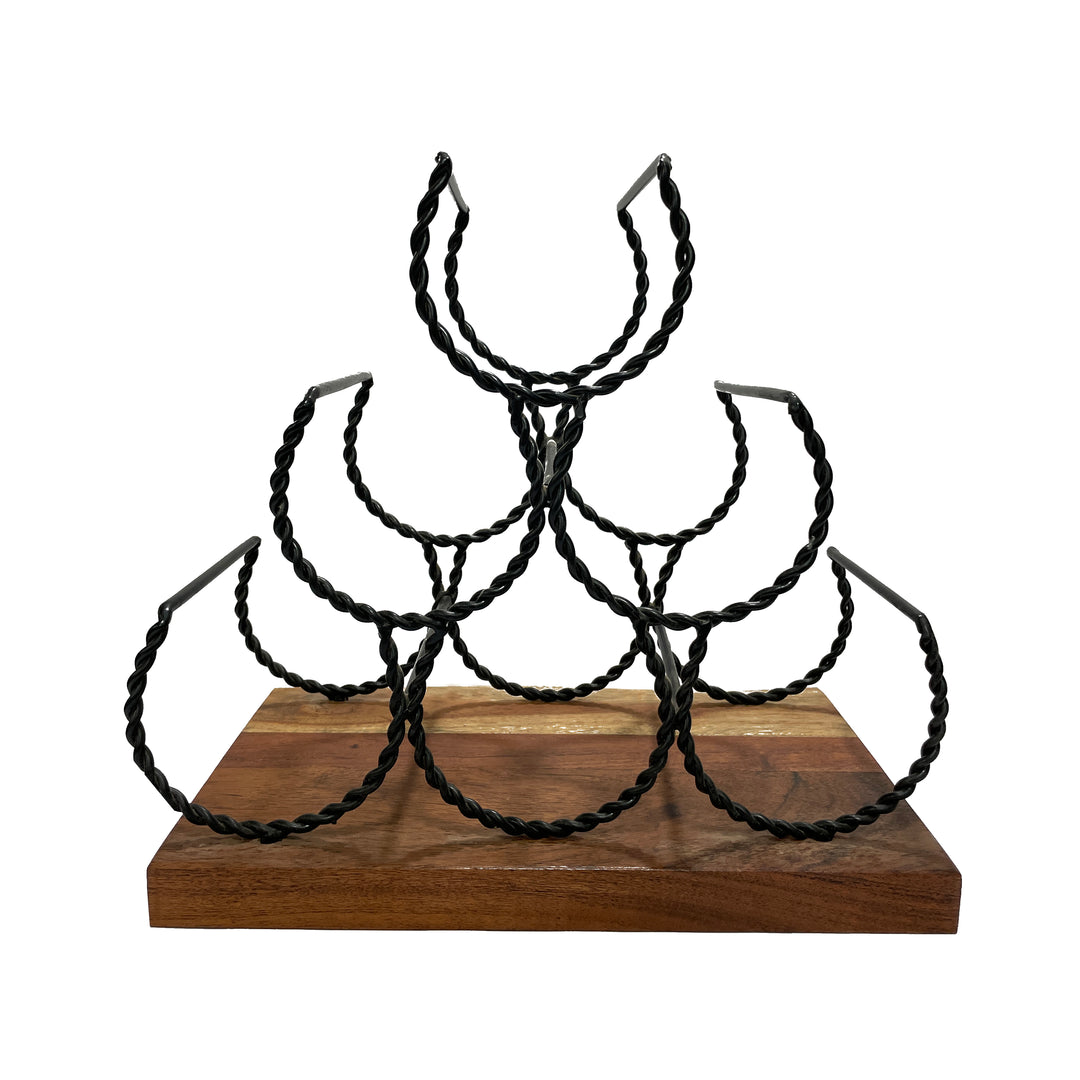 Modern Geometric Wine Rack – 6 Bottle Holder