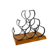 Artisan Iron & Wood Wine Rack – 6 Bottle Stand
