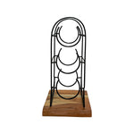 Load image into Gallery viewer, Vertical Iron &amp; Wood Wine Rack – 3 Bottle Holder
