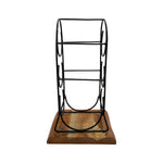 Load image into Gallery viewer, Vertical Iron &amp; Wood Wine Rack – 3 Bottle Holder
