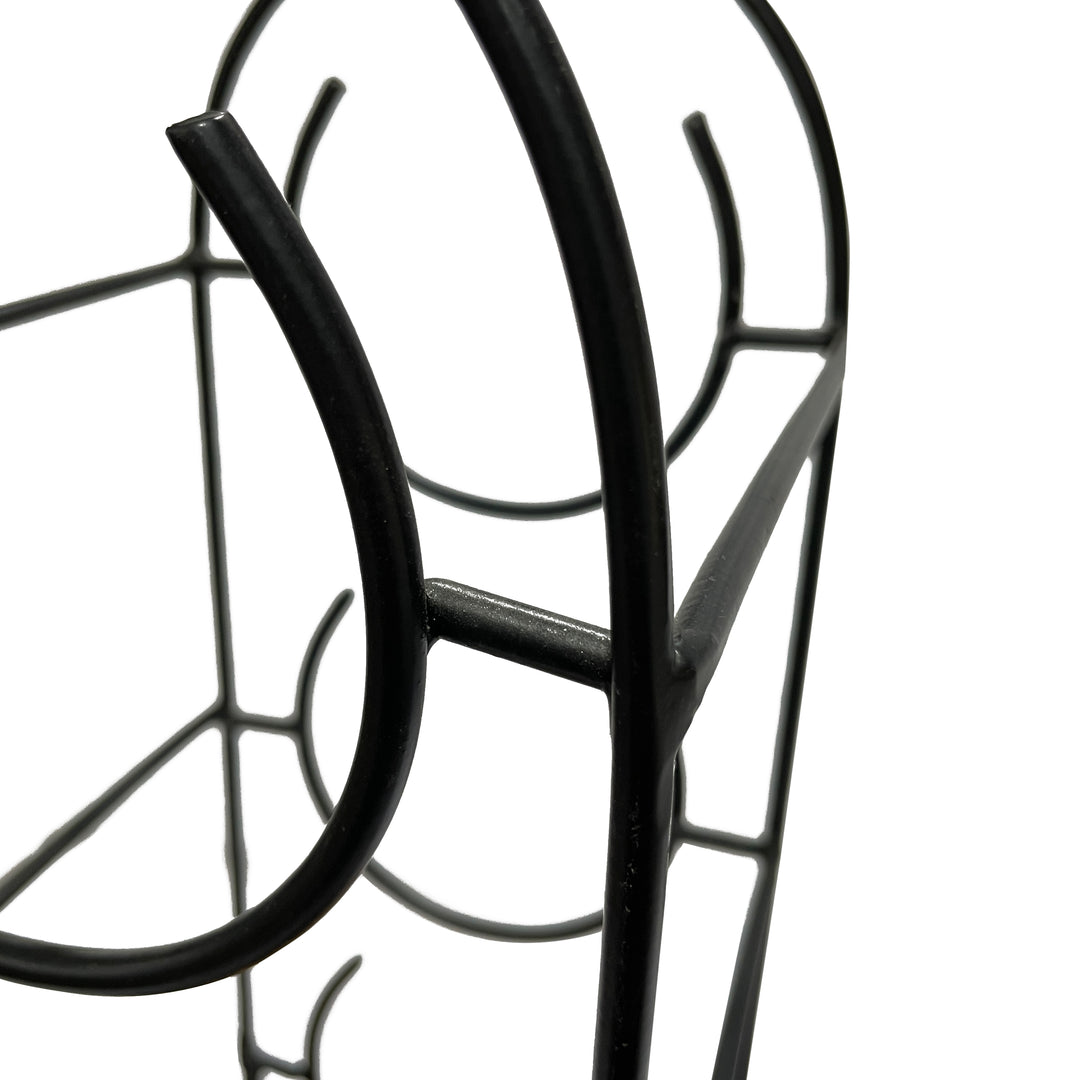 Vertical Iron & Wood Wine Rack – 3 Bottle Holder