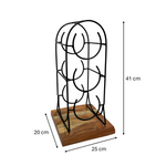 Load image into Gallery viewer, Vertical Iron &amp; Wood Wine Rack – 3 Bottle Holder
