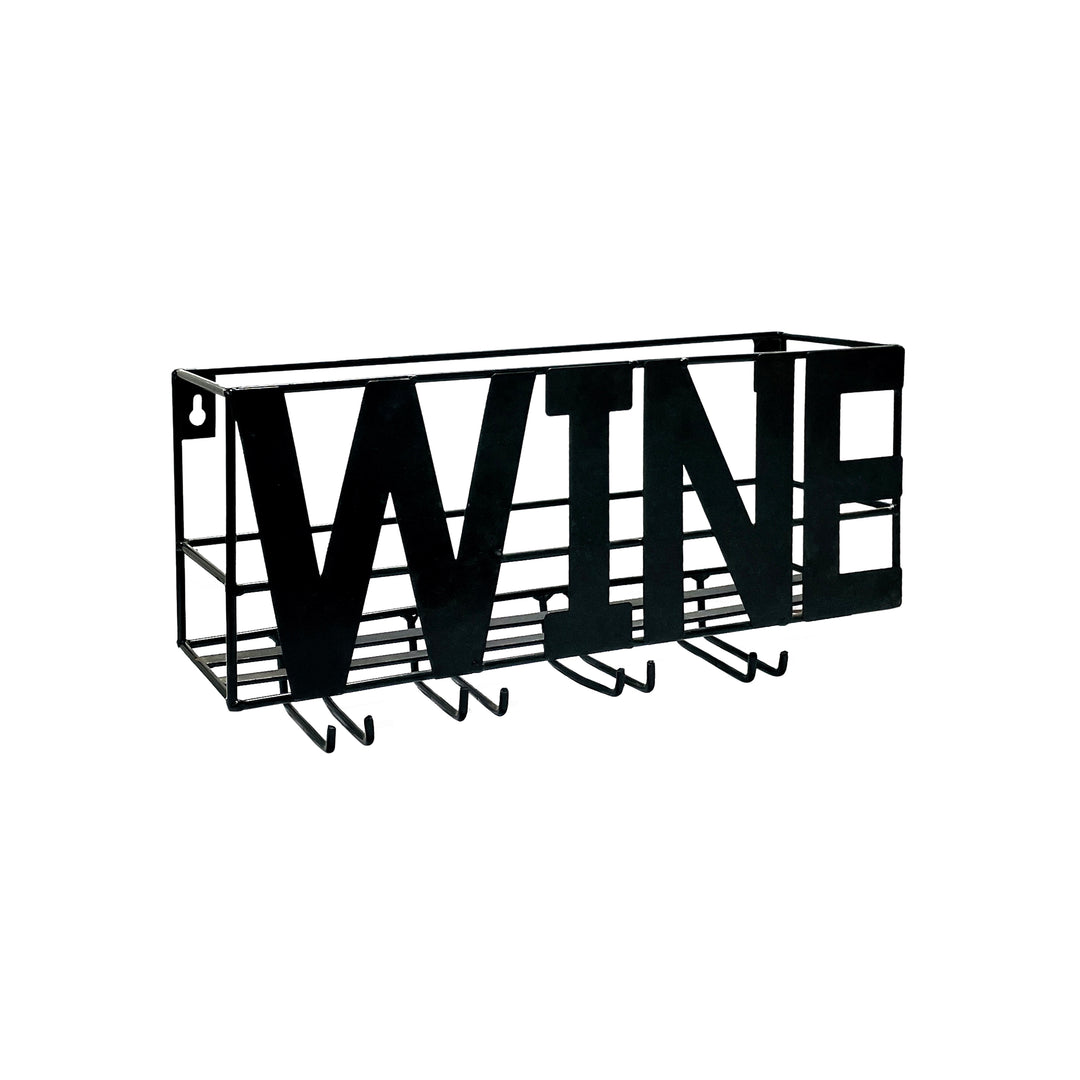 Wall-Mounted Wine Rack with Glass Holder