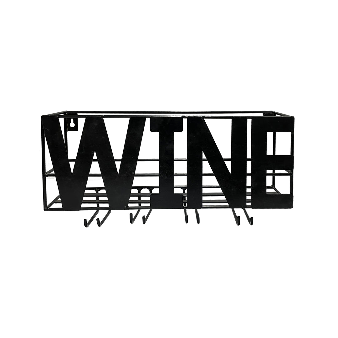 Wall-Mounted Wine Rack with Glass Holder