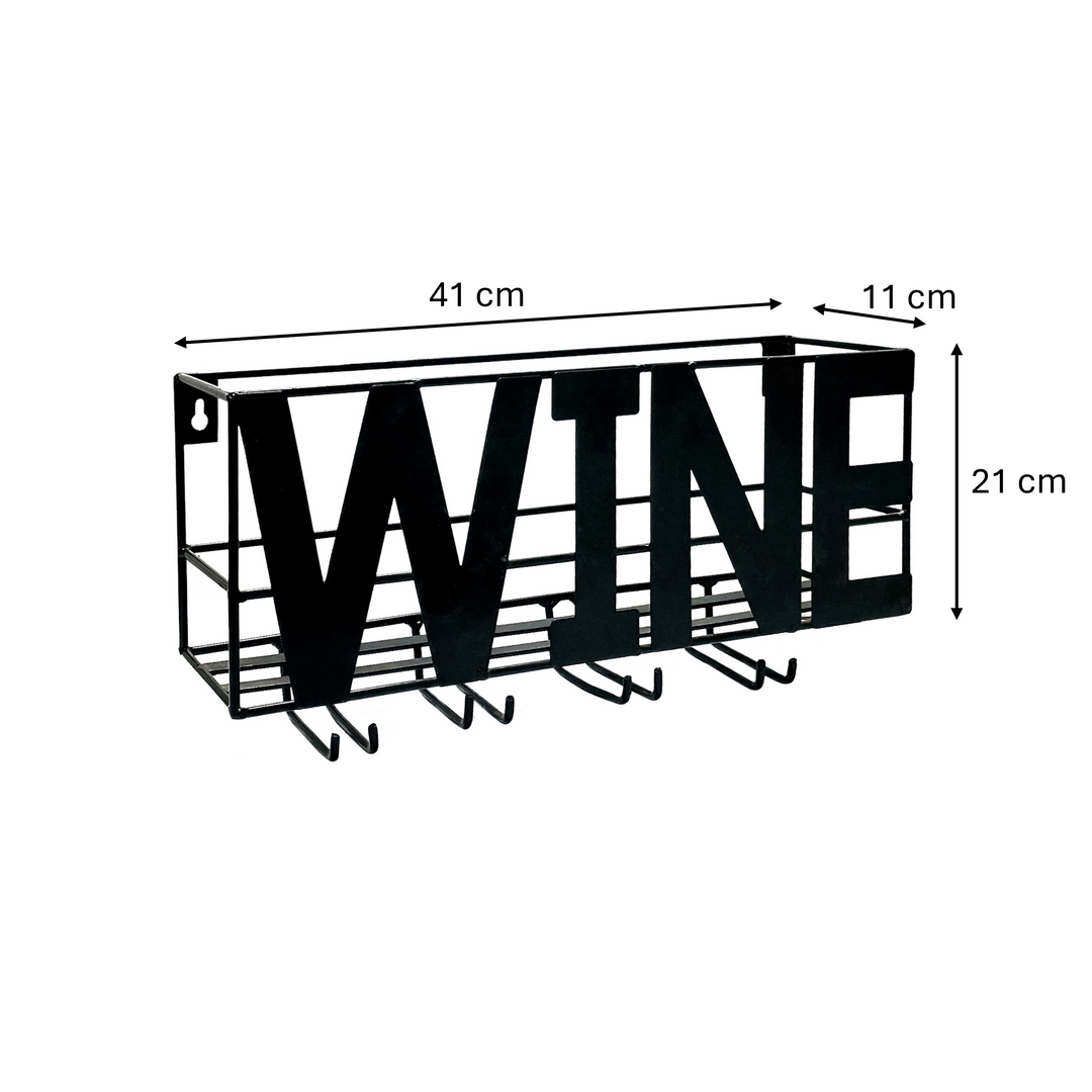 Wall-Mounted Wine Rack with Glass Holder