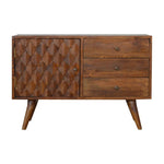 Load image into Gallery viewer, Rustic Elegance Wooden Chest of Drawers with Geometric Design
