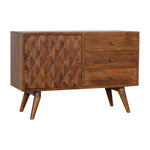 Load image into Gallery viewer, Rustic Elegance Wooden Chest of Drawers with Geometric Design
