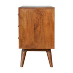 Load image into Gallery viewer, Rustic Elegance Wooden Chest of Drawers with Geometric Design
