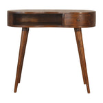 Load image into Gallery viewer, Curved Edge Wooden Console Desk with Tapered Legs and Compact Storage

