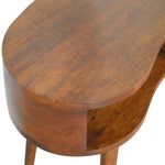 Load image into Gallery viewer, Curved Edge Wooden Console Desk with Tapered Legs and Compact Storage
