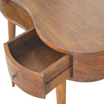 Load image into Gallery viewer, Curved Edge Wooden Console Desk with Tapered Legs and Compact Storage

