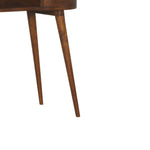 Load image into Gallery viewer, Curved Edge Wooden Console Desk with Tapered Legs and Compact Storage
