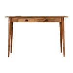 Load image into Gallery viewer, Solid Wood Writing Desk with Dual Drawers and Built-In Power Outlet
