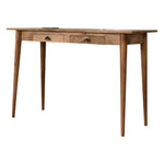 Load image into Gallery viewer, Solid Wood Writing Desk with Dual Drawers and Built-In Power Outlet
