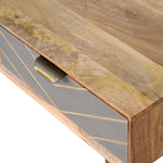 Load image into Gallery viewer, Mid-Century Modern Console Desk with Brass Legs and Geometric Drawer
