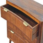 Load image into Gallery viewer, Retro-Inspired Wooden Chest of Drawers with Ribbed Detailing
