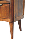 Load image into Gallery viewer, Retro-Inspired Wooden Chest of Drawers with Ribbed Detailing
