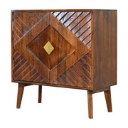 Geometric Patterned Wooden Sideboard Cabinet