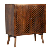 Lattice Design Wooden Storage Cabinet