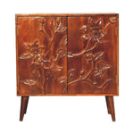 Load image into Gallery viewer, Carved Floral Wooden Chest of Drawers with Mid-Century Legs
