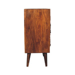 Load image into Gallery viewer, Carved Floral Wooden Chest of Drawers with Mid-Century Legs
