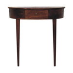 Load image into Gallery viewer, Walnut Finish Half-Moon Console Table
